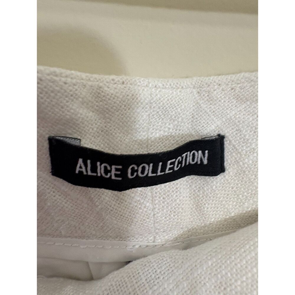 Alice Collection ivory fully lined linen shorts Size 2 scalloped bottom - Picture 4 of 8